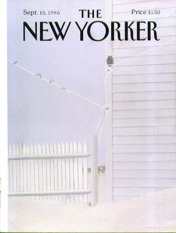 Image for New Yorker cover Simpson beach clothesline 9/15 1986