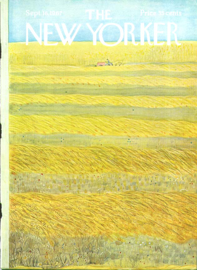 Image for New Yorker cover Karasz farmer in hayfield 9/16 1967