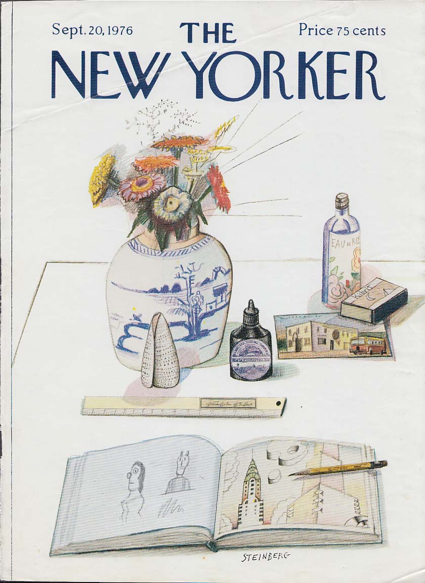 Image for New Yorker cover Steinberg sketchbook flowers 9/20 1976