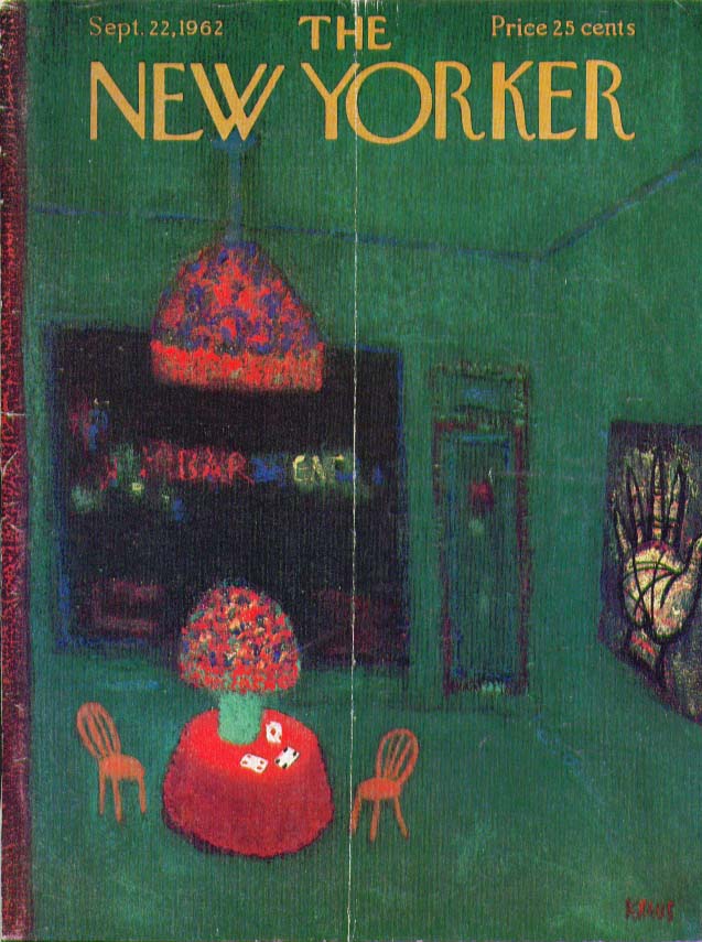 Image for New Yorker cover Kraus dark room palm reader 9/22 1962