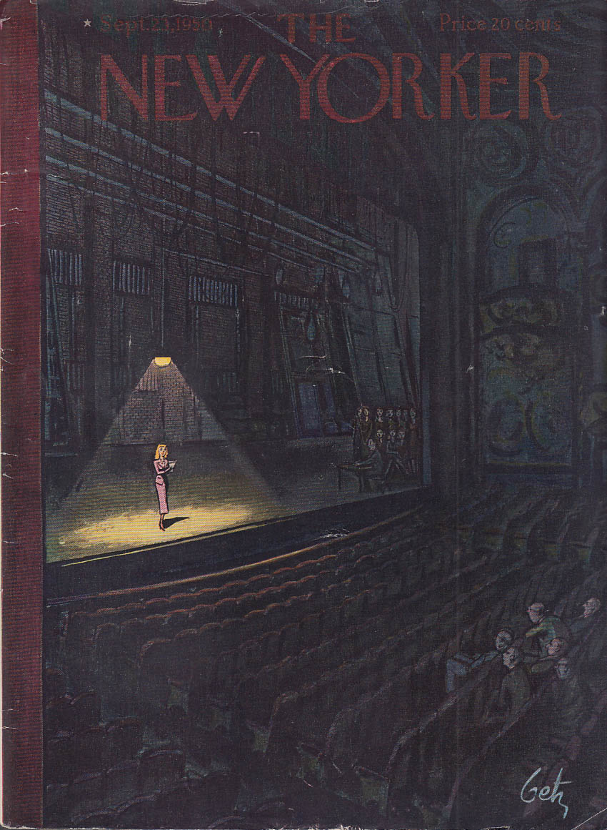 Image for New Yorker cover Getz blonde actress audition 9/23 1950