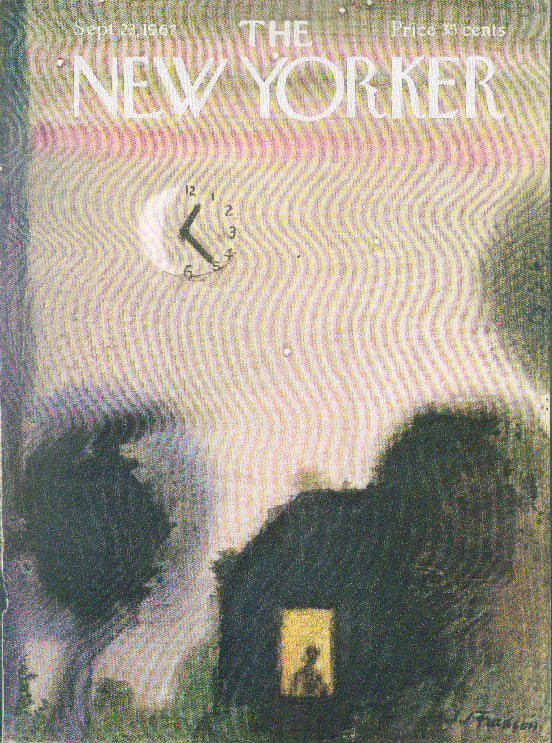 Image for New Yorker cover Francois moon clockface 9/23 1967