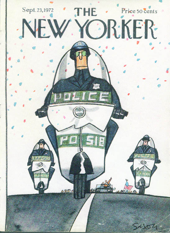 Image for New Yorker cover Saxon police escort 9/23 1972