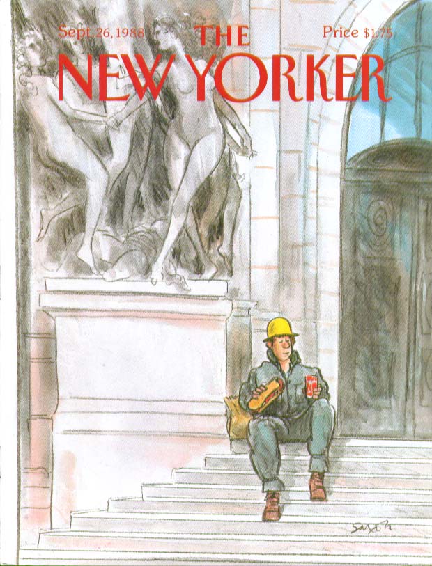 Image for New Yorker cover Saxon hardhat sub & soda 9/26 1988