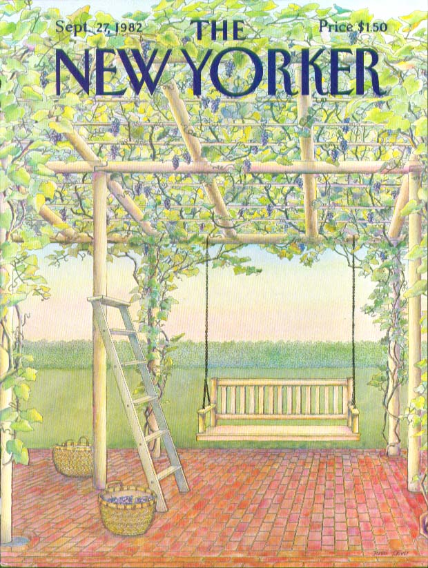 Image for New Yorker cover Oliver empty arbor swing 9/27 1982