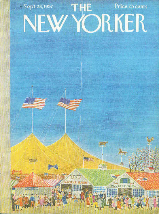 Image for New Yorker cover Karasz country fair tents 9/28 1957