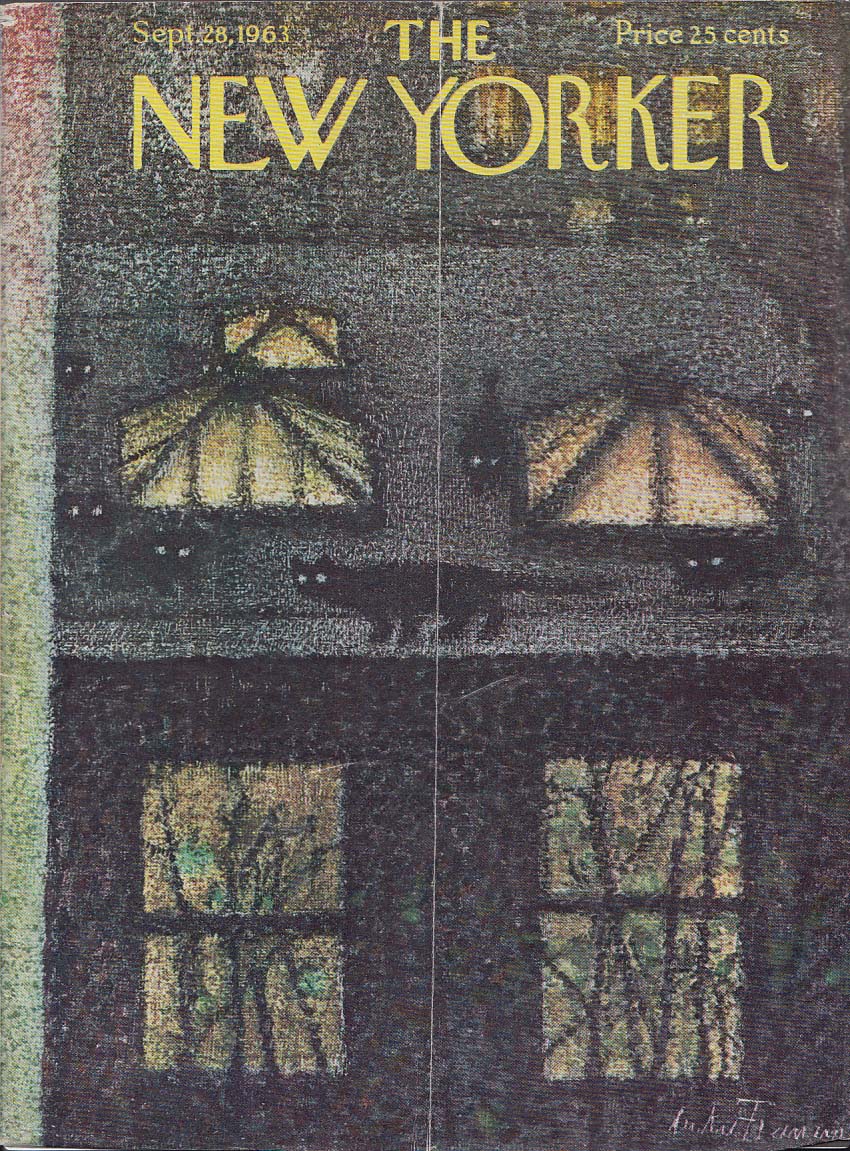 Image for New Yorker cover Francois black cats on roof 9/28 1963