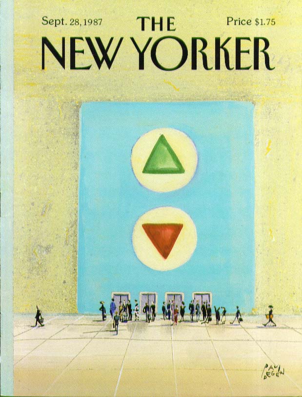 Image for New Yorker cover Degen UP & DOWN buttons 9/28 1987