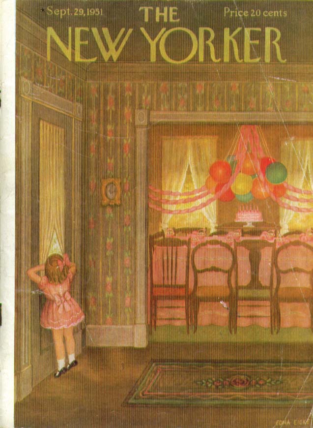 Image for New Yorker cover Eicke birthday party girl 9/29 1951