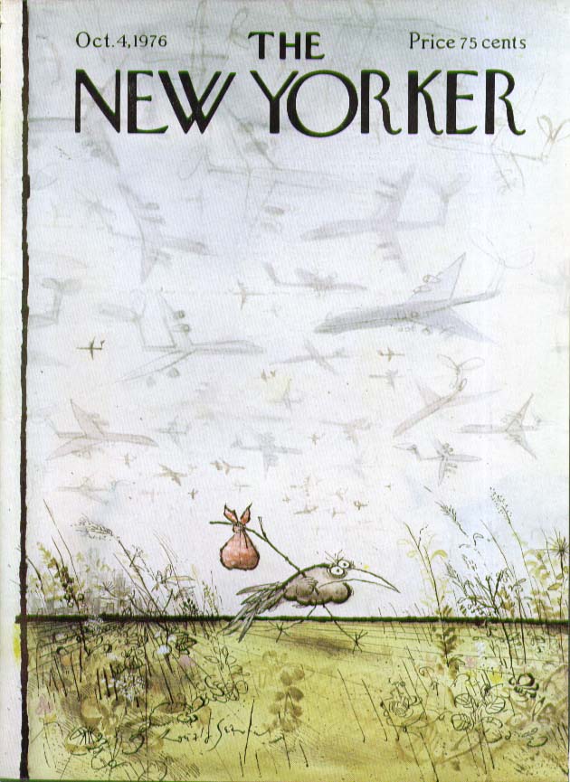 Image for New Yorker cover Searle hobo crow & planes 10/4 1976