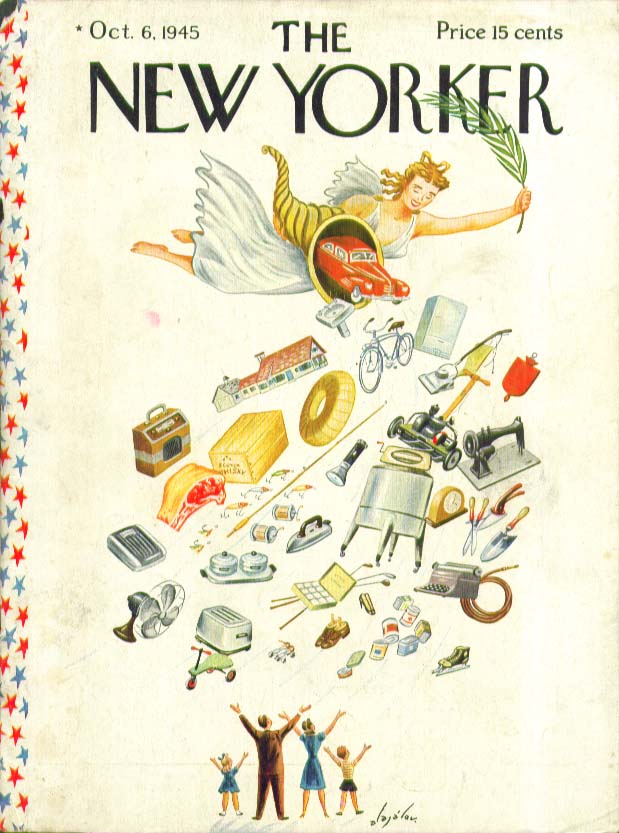 Image for New Yorker cover Alajalov postwar cornucopia 10/6 1945
