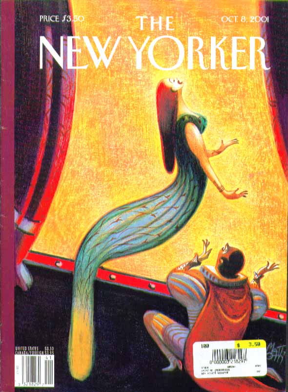 Image for New Yorker cover Lorenzo Mattiotti soprano risies with her song 10/8 2001