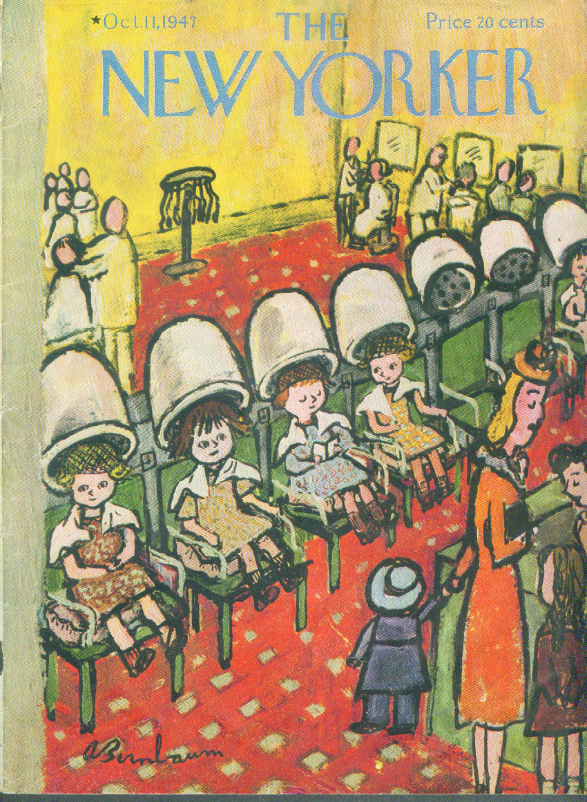 Image for New Yorker cover Birnbaum beauty shop girls 10/11 1947