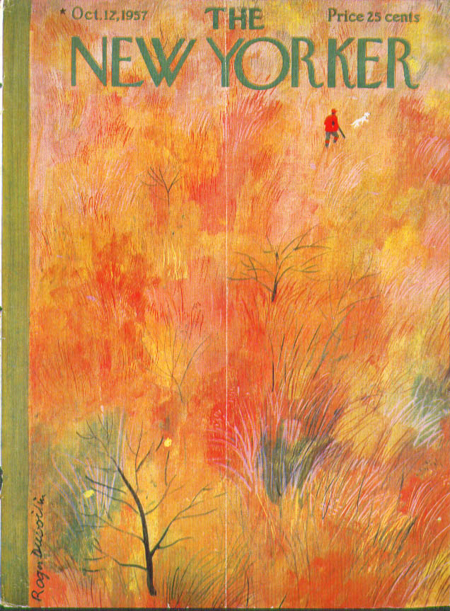 Image for New Yorker cover Duvoisin hunter & dog 10/12 1957