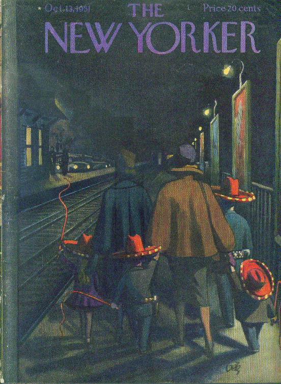 Image for New Yorker cover Getz kids in red sombreros 10/13 1951