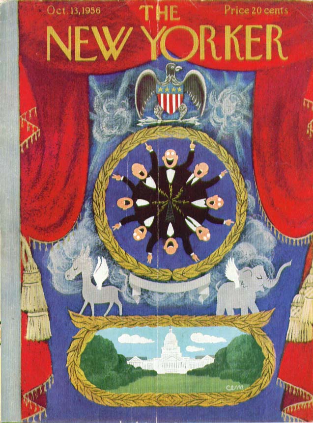 Image for New Yorker cover Martin election tableau 10/13 1956