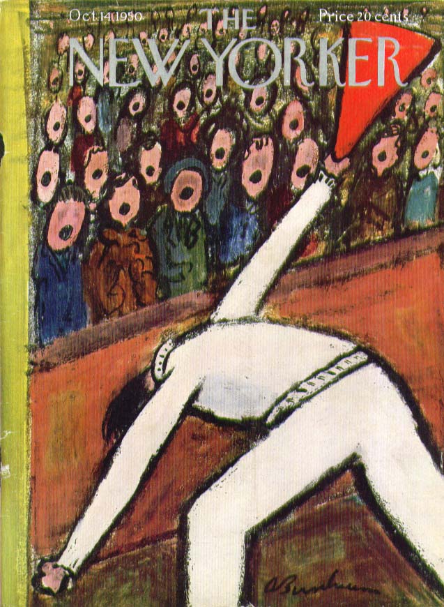 Image for New Yorker cover Birnbaum football cheer 10/14 1950