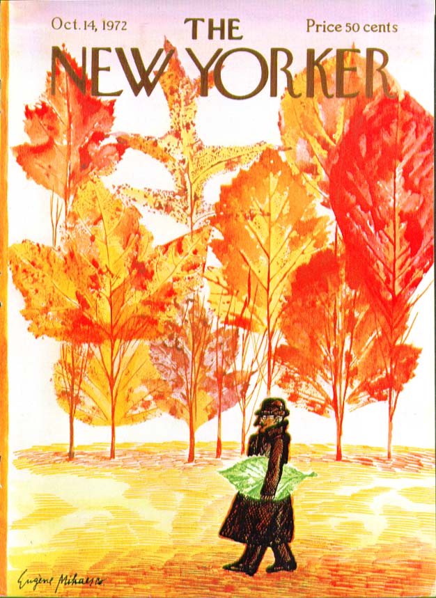 Image for New Yorker cover Mihaesco man carries leaf 10/14 1972