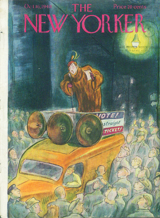Image for New Yorker cover De Miskey campaigning woman 10/16 1948