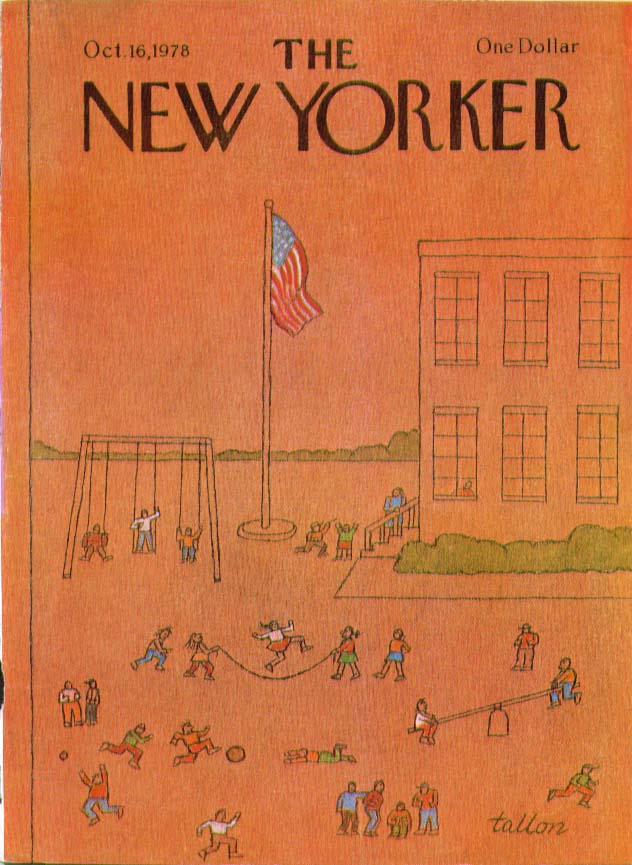 Image for New Yorker cover Tallon school playground 10/16 1978