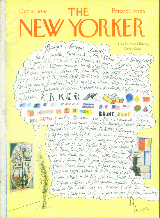 Image for New Yorker cover Steinberg free-association 10/18 1969