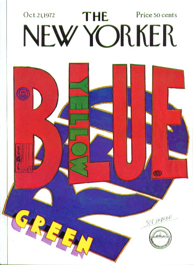 Image for New Yorker cover Steinberg Red Yellow Blue 10/21 1972