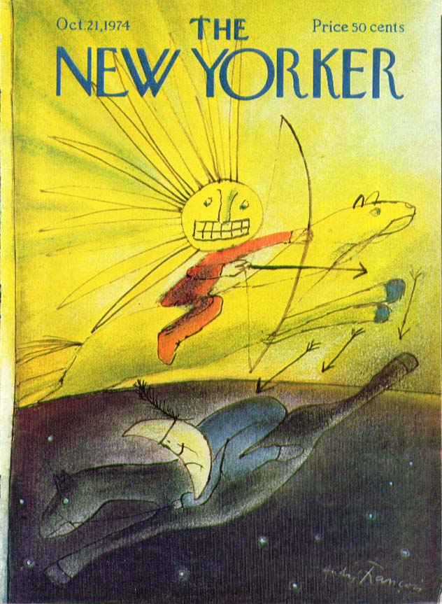 Image for New Yorker cover Francois sun Indian chief 10/21 1974