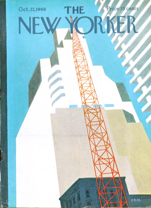 Image for New Yorker cover Martin red crane reaches 10/22 1966