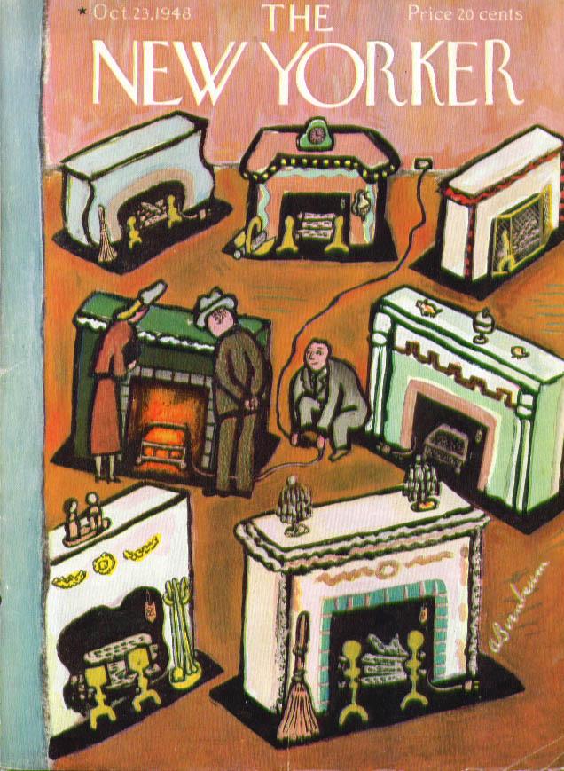 Image for New Yorker cover Birnbaum fake fireplaces 10/23 1948