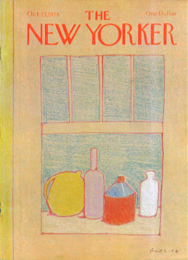 Image for New Yorker cover Florian jars on sill 10/23 1978