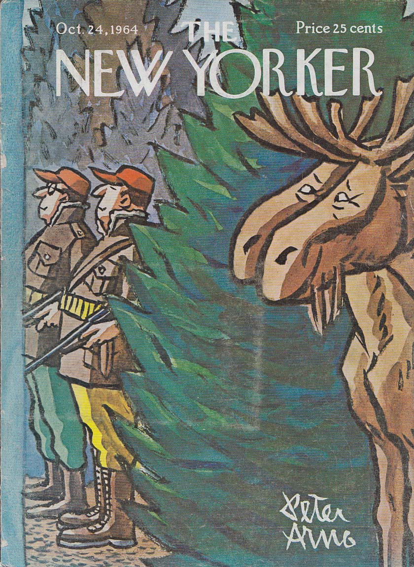 Image for New Yorker cover Arno hunters and smug moose 10/24 1964