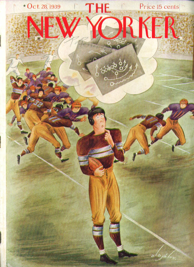 Image for New Yorker cover Alajalov football player 10/28 1939