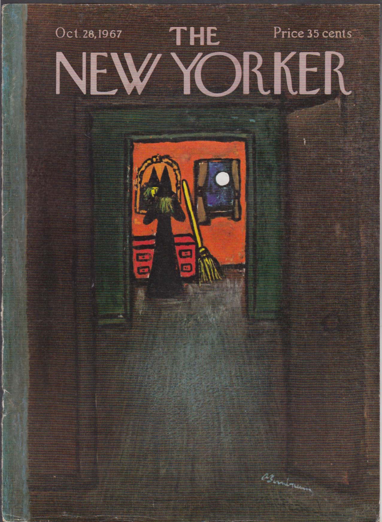 Image for New Yorker cover Birnbaum Halloween witch 10/28 1967