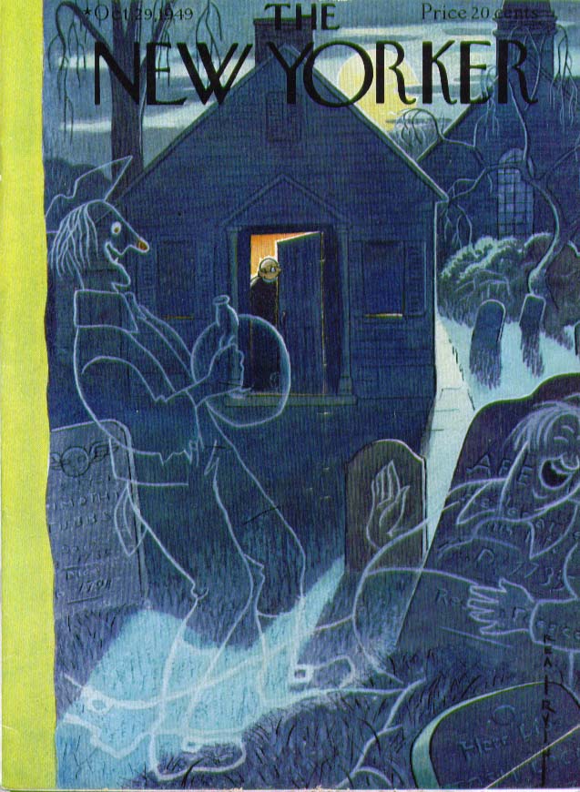 Image for New Yorker cover Irvin graveyard ghosts 10/29 1949