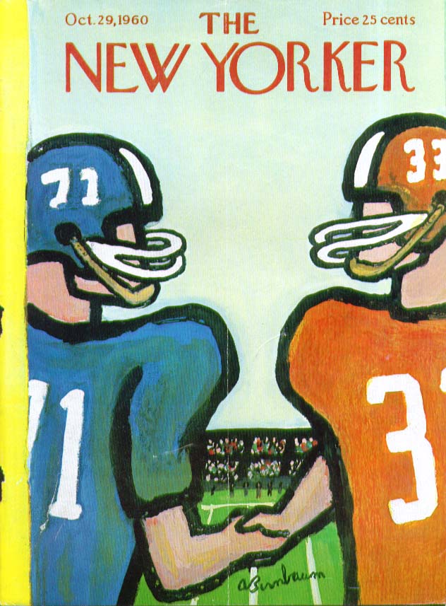 Image for New Yorker cover Birnbaum football handshake 10/29 1960