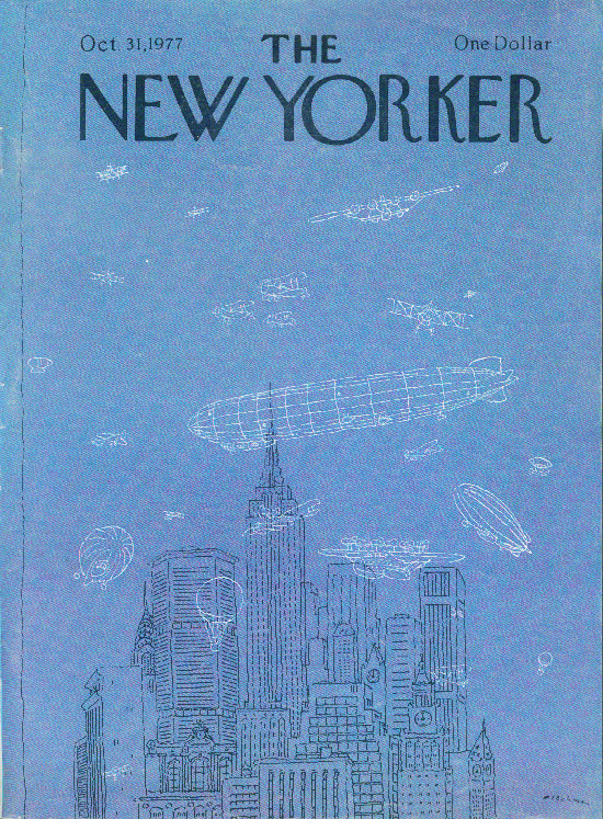 Image for New Yorker cover Blechman ghost airships 10/31 1977