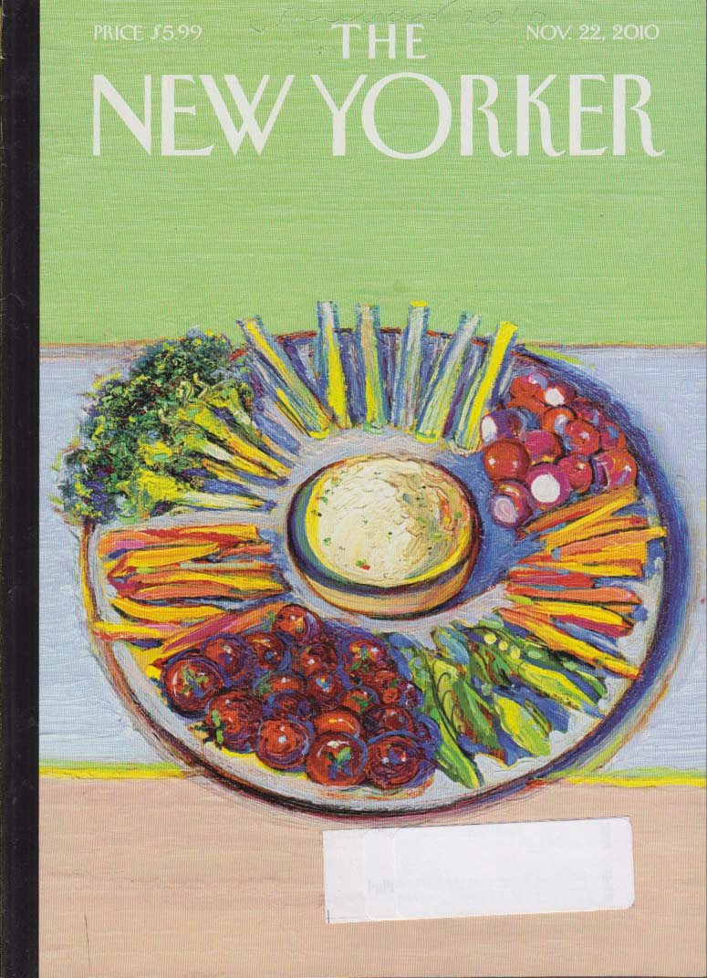 Image for New Yorker cover colorful vegetable Thanksgiving hors d'oeuvre plate 11/22 2010