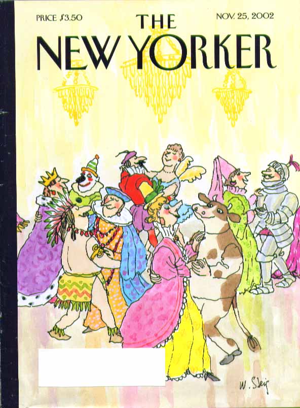 Image for New Yorker cover William Steig Thanksgiving costume party dancers 11/25 2002