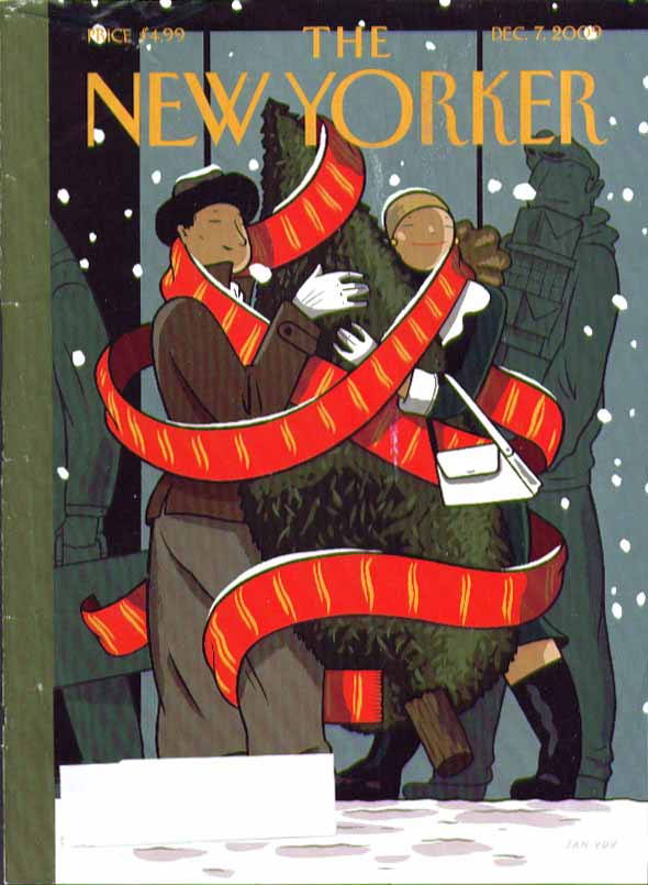 Image for New Yorker cover Jan Vdv couple hugging their Christmas tree 12/7 2009
