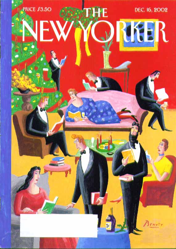 Image for New Yorker cover Benoit everyone reading books at Christmas party 12/16 2002
