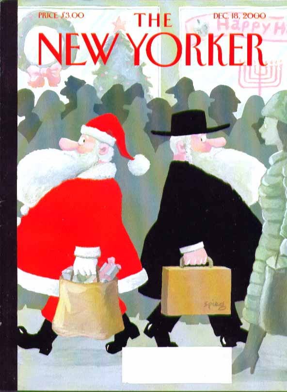 Image for New Yorker cover Spiegelman fat Santa Claus echoes fat Hassidim 12/18 2000