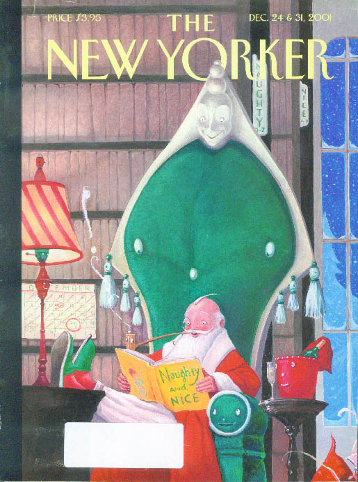 Image for New Yorker cover Santa Claus reading his Naughty & Nice book 12/24 & 12/31 2001