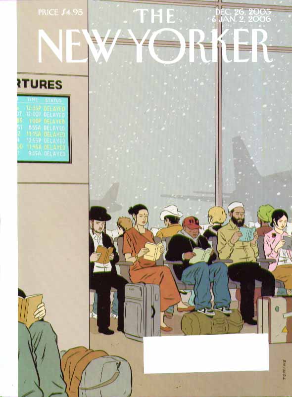 Image for New Yorker cover Tomine world's people snowed in at airport 12/26 2005 1/2 2006