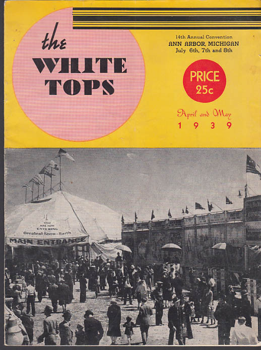 Image for WHITE TOPS Circus Magazine 4-5 1939 Ringling Bros, Clown Rocco Parker & Watts +