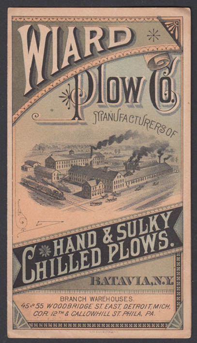 Image for Wiard Hand & Sulky Chilled Farm Plows sales folder 1880s