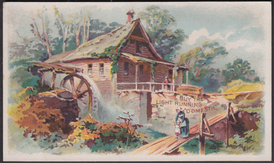 Image for Buy the Light Running Domestic Sewing Machine trade card 1880s log cabin