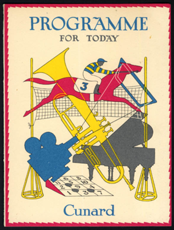 Image for Cunard Line R M S Queen Elizabeth Daily Programme 6/24 1951 Tourist Class