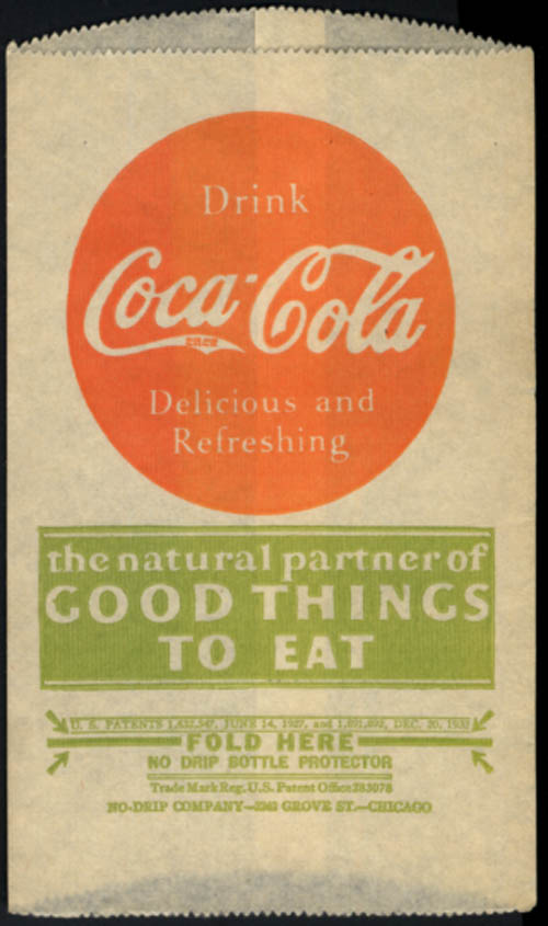 Image for Coca-Cola No Drip Bottle Protector 1932 Delicious & Refreshing