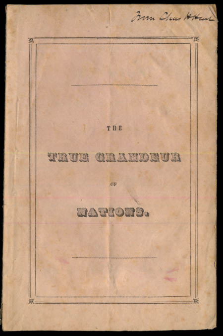 Image for Charles Sumner: Extracts from an Oration The True Grandeur of Nations 1846