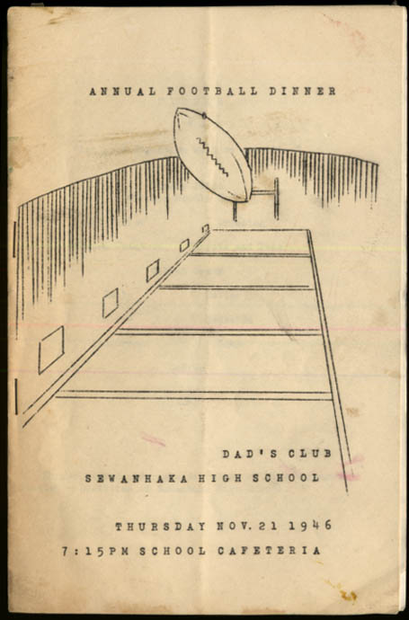 Image for Sewanhaka High School Dad's Club Football Dinner Program 1946 Floral Park NY